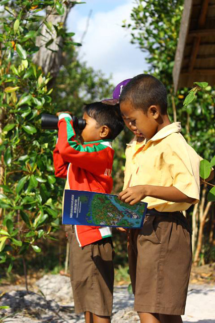 Young students visit one of our our conservation project sites