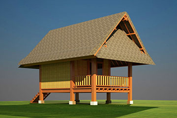 An artist's impression of one of the accommodation buildings in our new community and volunteer conservation center on Nusa Penida island, Bali.