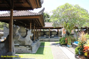 A row of ancient sarcophagi in the nearby Prehistory Museum of Bali.